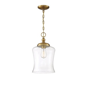 1 Light Pendant In Mid-Century Modern Style-16.5 Inches Tall and 9.75 Inches Wide