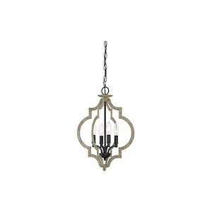 4 Light Pendant In Farmhouse Style-19 Inches Tall and 14 Inches Wide