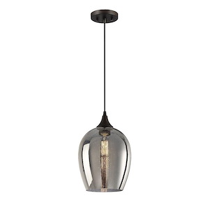 1 Light Mini-Pendant In Mid-Century Modern Style-15 Inches Tall and 10 Inches Wide