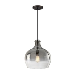 1 Light Pendant In Mid-Century Modern Style-14 Inches Tall and 12.75 Inches Wide