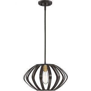 1 Light Mini-Pendant In Industrial Style-10 Inches Tall and 16 Inches Wide