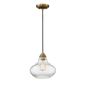 1 Light Mini-Pendant In Mid-Century Modern Style-10 Inches Tall and 10 Inches Wide