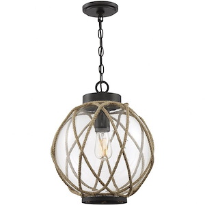 1 Light Pendant In Rustic Style-16 Inches Tall and 14 Inches Wide