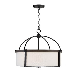 4 Light Pendant In Farmhouse Style-17.5 Inches Tall and 22.63 Inches Wide