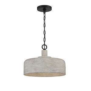 1 Light Pendant In Mid-Century Modern Style-10.25 Inches Tall and 14 Inches Wide