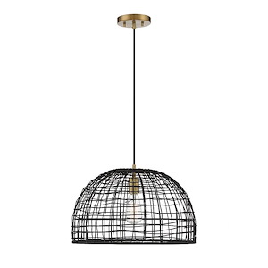 1 Light Pendant In Mid-Century Modern Style-12 Inches Tall and 18 Inches Wide