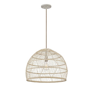 1 Light Pendant In Mid-Century Modern Style-16 Inches Tall and 20 Inches Wide
