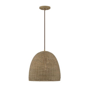 1 Light Pendant In Mid-Century Modern Style-15 Inches Tall and 14 Inches Wide