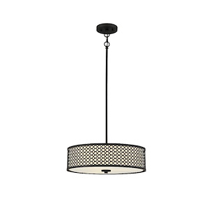 3 Light Pendant In Mid-Century Modern Style-5 Inches Tall and 18 Inches Wide