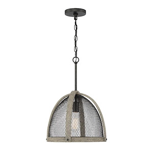1 Light Pendant In industrial Style-20 Inches Tall and 14 Inches Wide