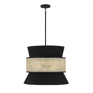 3 Light Pendant In mid-century modern Style-24 Inches Tall and 20 Inches Wide