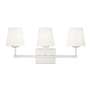 3 Light Bath Vanity In contemporary Style-9.5 Inches Tall and 24 Inches Wide