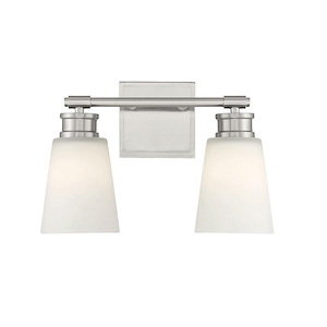 2 Light Bath Vanity In contemporary Style-9.5 Inches Tall and 14 Inches Wide