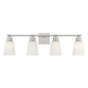 4 Light Bath Vanity In contemporary Style-9.5 Inches Tall and 31 Inches Wide