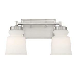 2 Light Bath Vanity In contemporary Style-8.5 Inches Tall and 14.5 Inches Wide