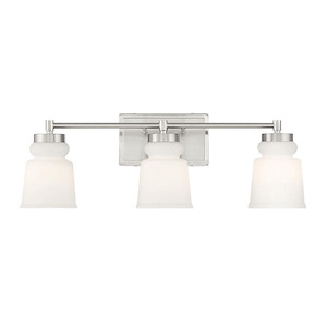 3 Light Bath Vanity In contemporary Style-8.5 Inches Tall and 24 Inches Wide