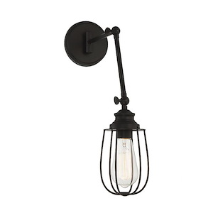 1 Light Adjustable Wall Sconce In Industrial Style-11.38 Inches Tall and 5 Inches Wide
