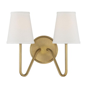 2 Light Wall Sconce In Mid-Century Modern Style-11.25 Inches Tall and 13 Inches Wide