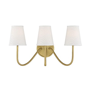 3 Light Wall Sconce In Mid-Century Modern Style-11.25 Inches Tall and 20 Inches Wide