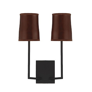 2 Light Wall Sconce In mission Style-16 Inches Tall and 12 Inches Wide