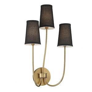 3 Light Wall Sconce In mid-century modern Style-22.5 Inches Tall and 14 Inches Wide