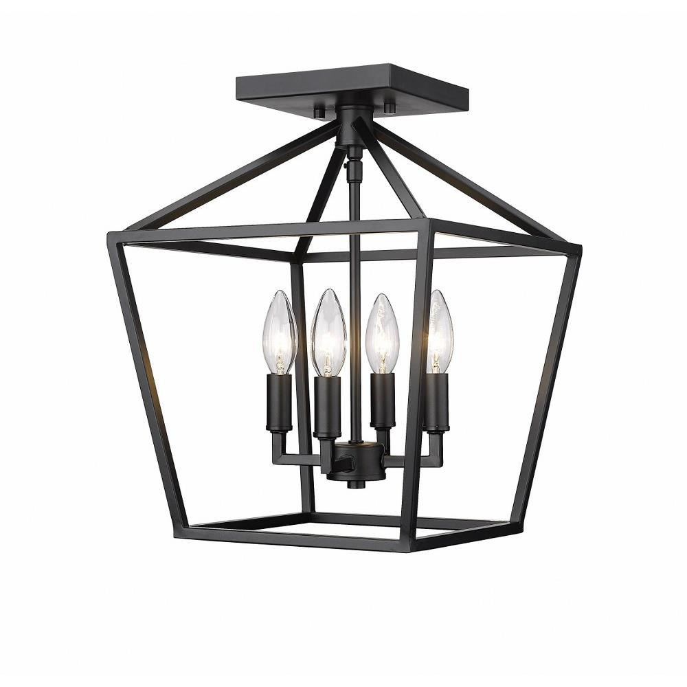 Corona 4 Light Semi Flush Mount 14.25 Inch Tall and 12 Inch Wide