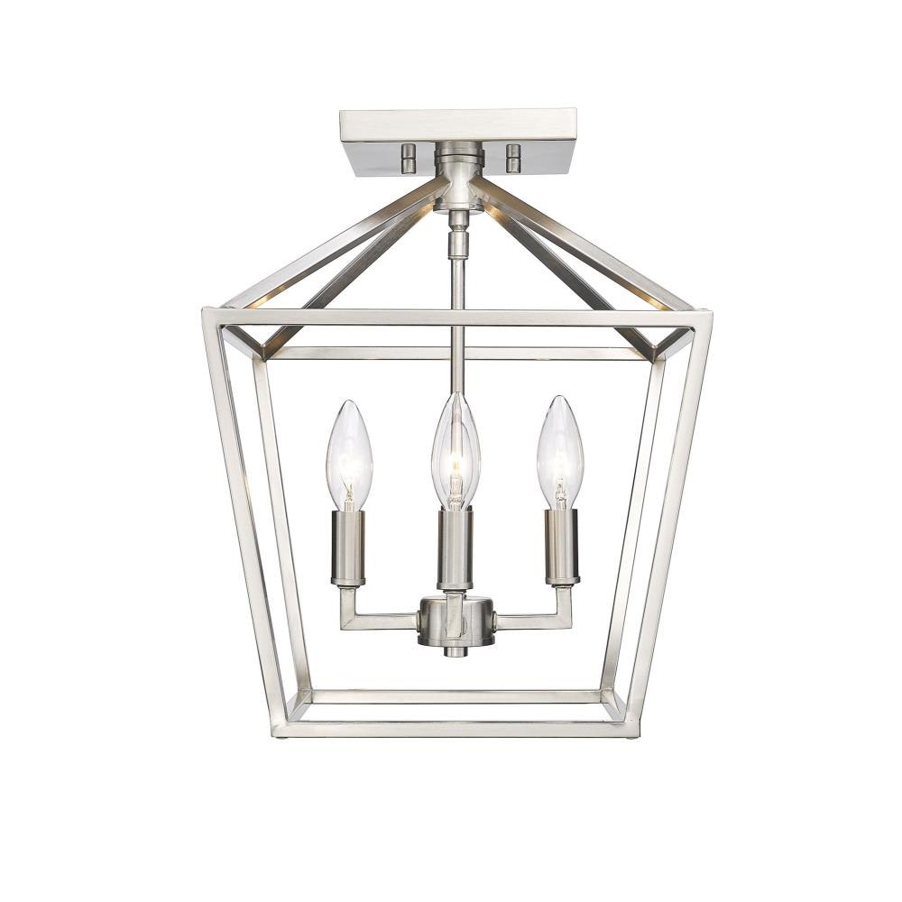 4 Light Semi-Flush Mount-14.25 Inch Tall and 12 Inch Wide