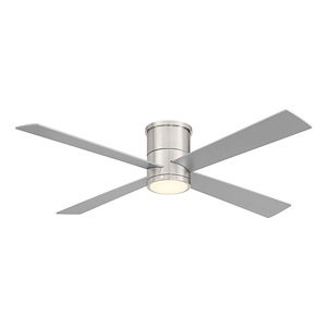 Falco - 4 Blade Flush Mount Ceiling Fan with Light KIt-10.5 Inch Tall and 54 Inch Wide - 1375721