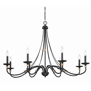 Westchester County - Chandelier 8 Light Sand Coal/Skyline Gold Steel - 30 inches tall by 46 inches wide