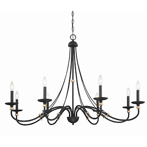 Westchester County - Chandelier 8 Light Sand Coal/Skyline Gold Steel - 30 inches tall by 46 inches wide - 1209688