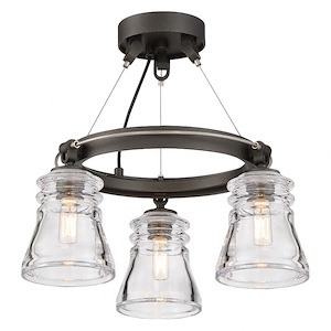 Graham Avenue - 3 Light Semi-Flush Mount-15 Inches Tall and 17 Inches Wide - 1293165