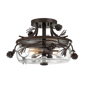 Ponderosa Ridge - 2 Light Semi-Flush Mount-10.13 Inches Tall and 16 Inches Wide - 1257336
