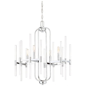 Pillar - Chandelier 4 Light Chrome in Transitional Style - 27.75 inches tall by 22 inches wide - 621160