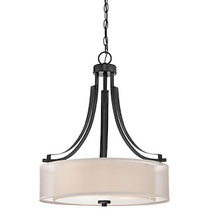 Parsons Studio - Pendant 3 Light Translucent Sliver Linen in Transitional Style - 23.5 inches tall by 20.5 inches wide - 539086