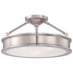 Harbour Point - 3 Light Semi-Flush Mount in Transitional Style - 9.75 inches tall by 19 inches wide