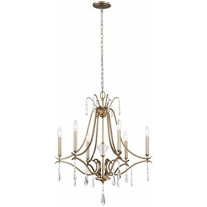 Laurel Estate - Chandelier 6 Light Brio Gold in Traditional Style - 31.75 inches tall by 26.75 inches wide