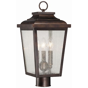 Great Outdoors - Irvington Manor - 3 Light Post Mount In Traditional Style - 18 Inches Tall By 8.5 Inches Wide - 538582