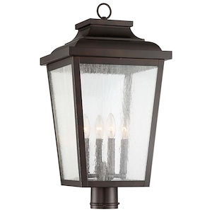 Great Outdoors - Irvington Manor Large Post Mount In Transitional Style - 24.25 Inches Tall By 12.5 Inches Wide - 725430