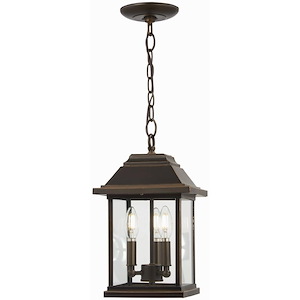 Great Outdoors - Mariners Pointe - 3 Light Chain Hung In Transitional Style - 14.75 Inches Tall By 8.75 Inches Wide - 699867