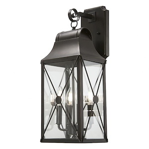 Great Outdoors - De Luz - 4 Light Outdoor Wall Mount-21.38 Inches Tall and 8.5 Inches Wide - 1293339