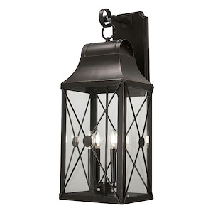 Great Outdoors - De Luz - 4 Light Outdoor Wall Mount-31.38 Inches Tall and 12.5 Inches Wide - 1293654
