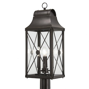 Great Outdoors - De Luz - 4 Light Outdoor Post Mount-27.25 Inches Tall and 10.5 Inches Wide - 1293637