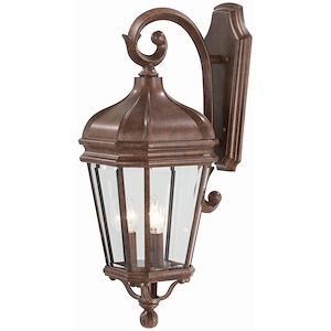 Great Outdoors - Harrison- 3 Light Outdoor Wall Mount In Traditional Style - 27.75 Inches Tall By 10 Inches Wide - 257006