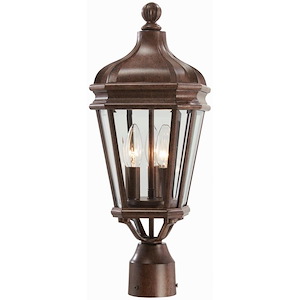 Great Outdoors - Harrison- 3 Light Outdoor Post Mount In Traditional Style - 20 Inches Tall By 7.75 Inches Wide - 257003