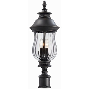Great Outdoors - Newport - 3 Light Outdoor Post Mount In Traditional Style - 28 Inches Tall By 9.75 Inches Wide - 6026