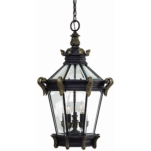 Great Outdoors - stratford Hall - 5 Light Outdoor Chain Hung In Traditional Style - 30 Inches Tall By 18.5 Inches Wide - 6063