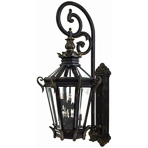 Great Outdoors - stratford Hall - 6 Plus 3 Light Outdoor Wall Mount In Traditional Style - 63.25 Inches Tall By 25.5 Inches Wide - 6166