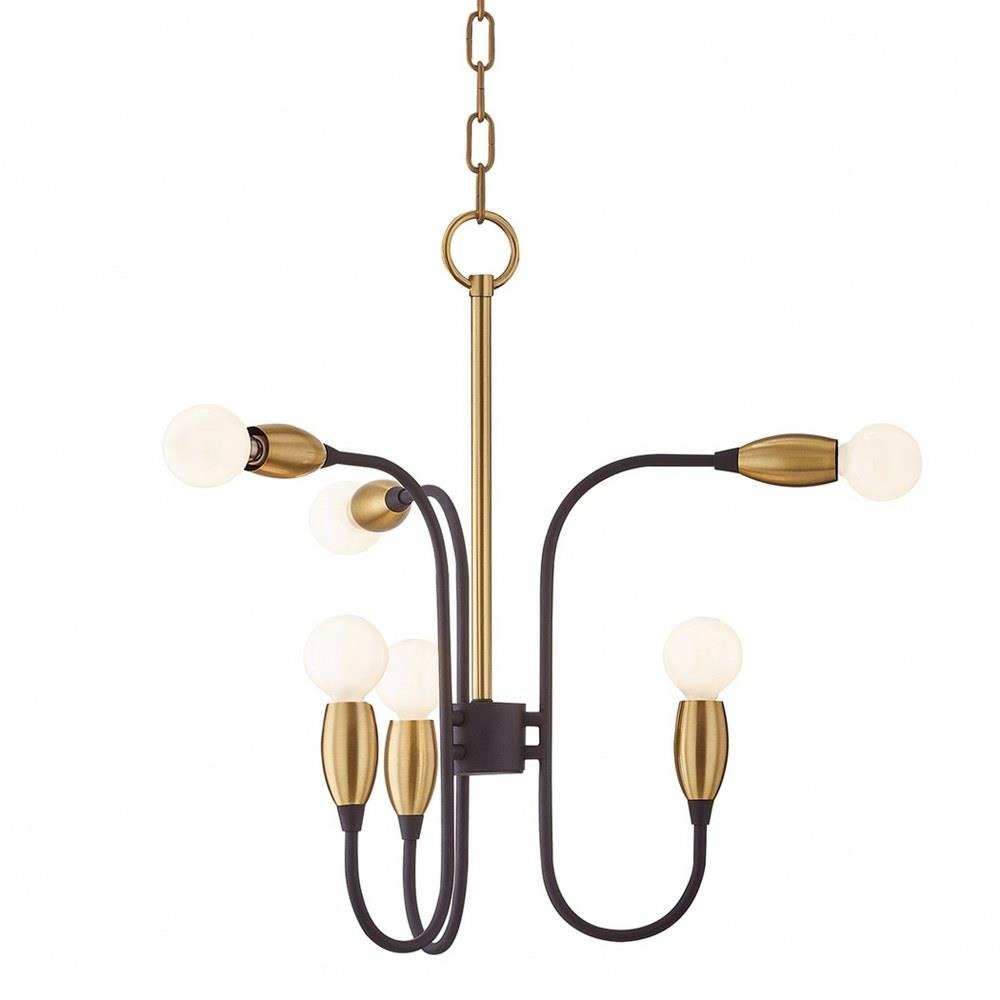 Mitzi - H320806-AGB/BK - Dakota 6-Light Chandelier