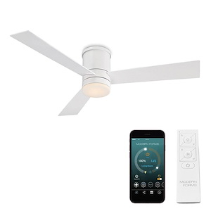 Axis-52 Inch 3-Blade Flush Mount Ceiling Fan with Light Kit and Remote Control in Contemporary Style-11.5 Inches High