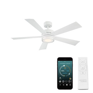Wynd-52 Inch 5-Blade Ceiling Fan with LED Light Kit-Remote and Remote Control-14 Inches High